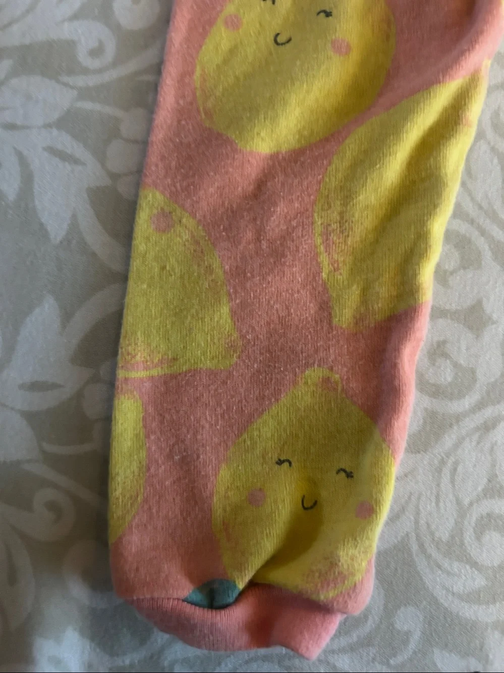 Carter's Pink and Yellow Lemon Print Two-Piece Pajama Set